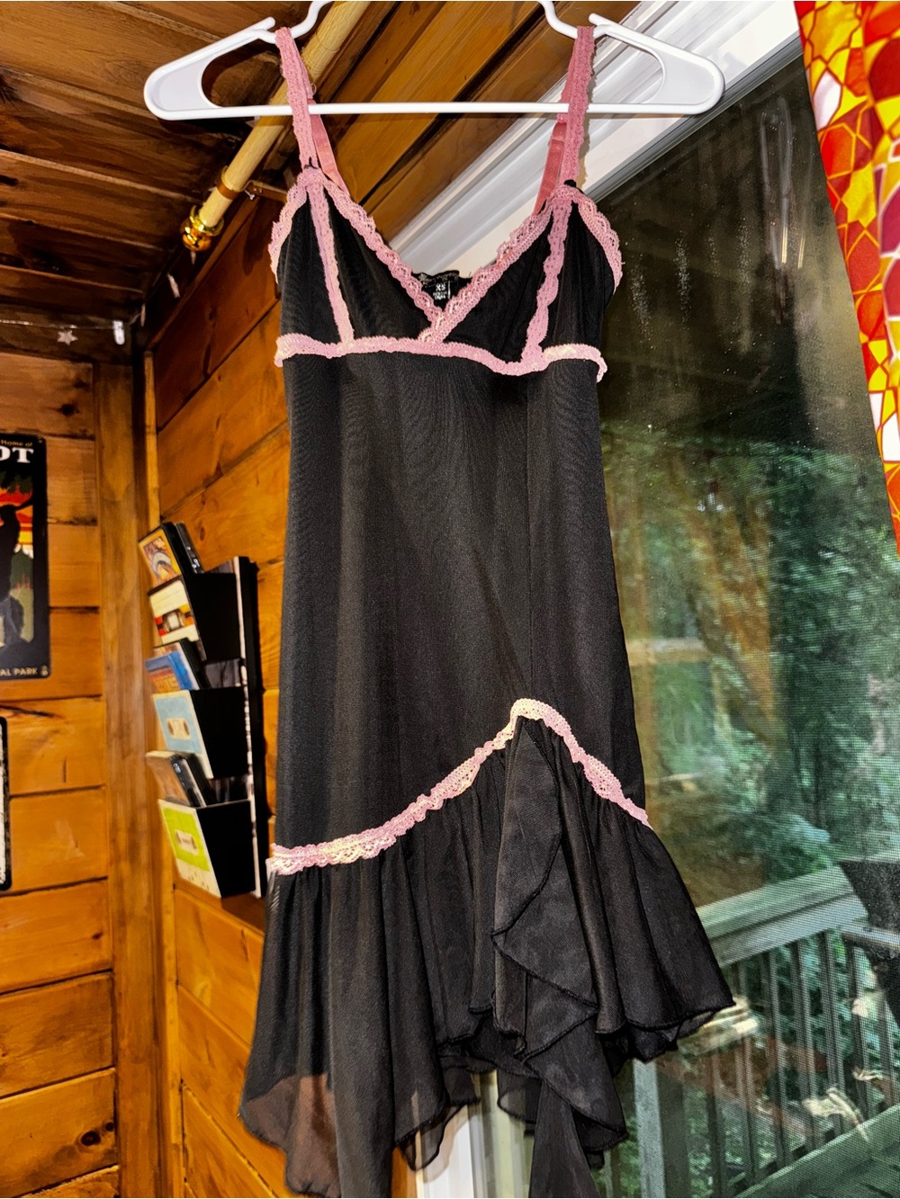 Dolls Kill Generation Kiss Slip Dress with Pink Trim